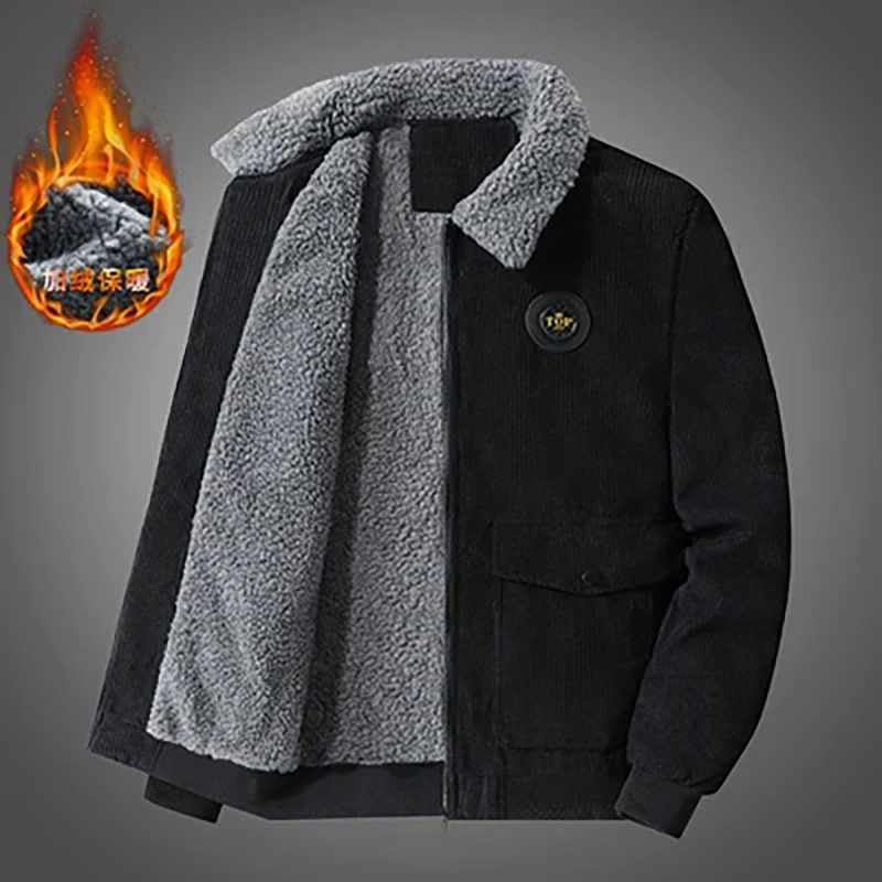 Core velvet lamb velvet jacket coat men's winter clothing plus size thickened warm jacket cotton coat for men