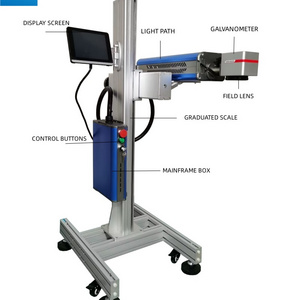 Online Laser Marking Machine PE Pipe PVC Pipe Laser Inkjet Machine Manufacturing Industry Fiber Laser Integrated Blue and White