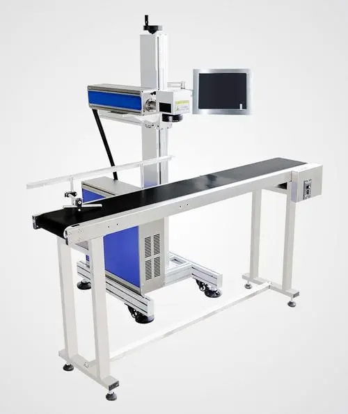 Online Laser Marking Machine PE Pipe PVC Pipe Laser Inkjet Machine Manufacturing Industry Fiber Laser Integrated Blue and White