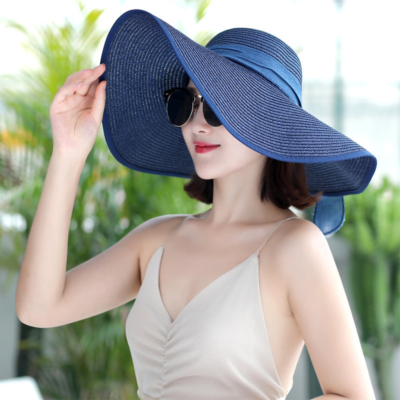 Beach Cap Beach Caps Panama Wide Brim Infant Beach Hats For Women Summer Sun Visor China Straw Hat Ribbon Custom Upf 50