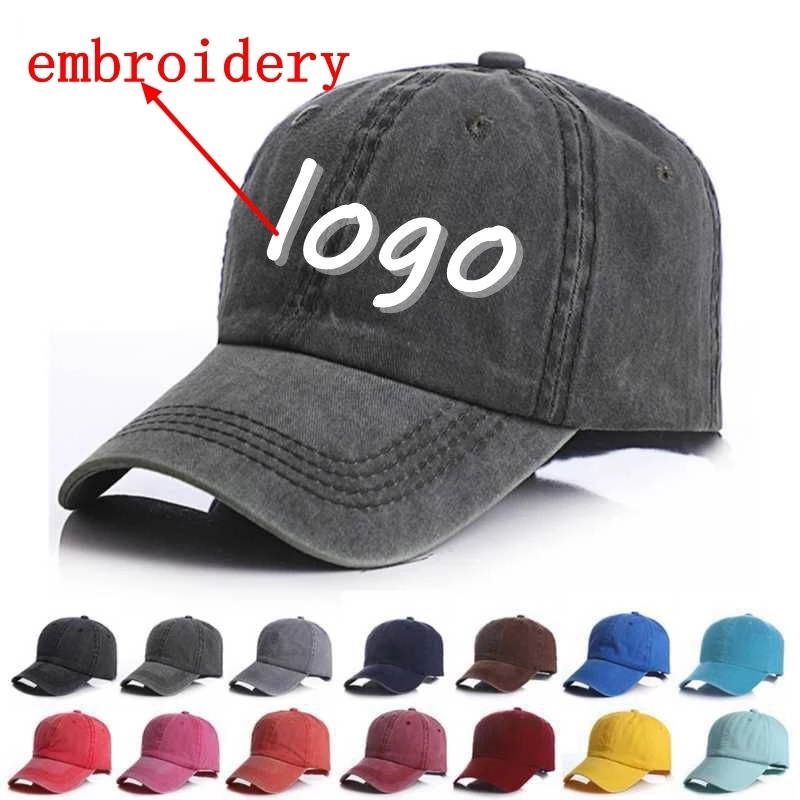 100% Cotton Baseball Cap Men Women Vintage Washed Distressed Hats Twill Plain Adjustable Dad Hat Cotton Snapback Cap Hip Hop Hat