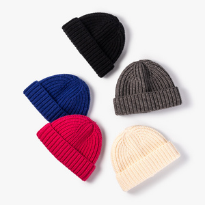 Winter Beanie Knitted Hats for Men Women Soft Unisex Toque Head Warmer Cuffed Beanie Knit Cap Ribbed Skull Cap