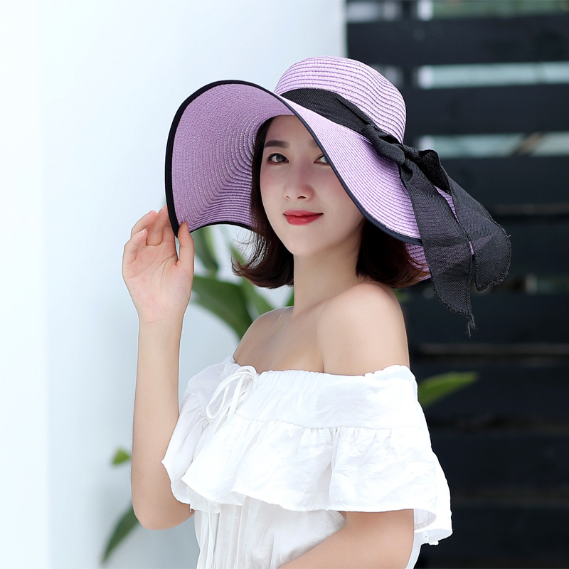 Beach Cap Beach Caps Panama Wide Brim Infant Beach Hats For Women Summer Sun Visor China Straw Hat Ribbon Custom Upf 50