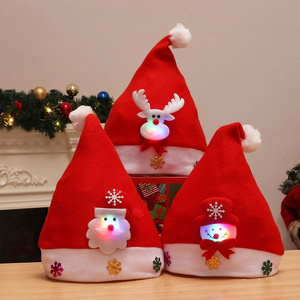 Elk Dancing Merry Christmas Hat For Children Led Light Kids And Adult Christmas Decorative Beanie Hats Santa Claus With light