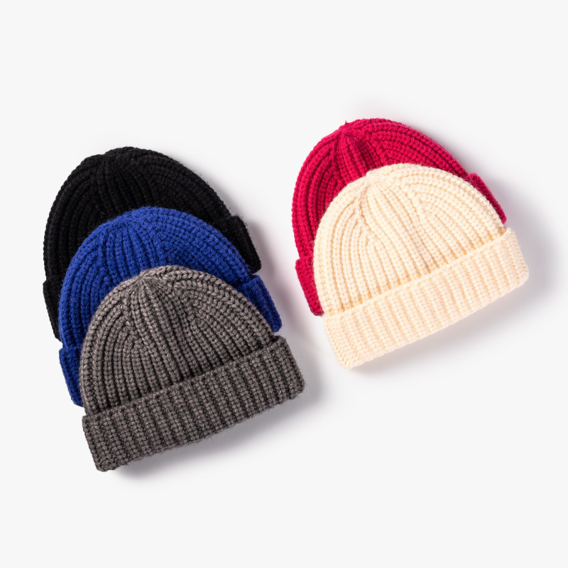 Winter Beanie Knitted Hats for Men Women Soft Unisex Toque Head Warmer Cuffed Beanie Knit Cap Ribbed Skull Cap