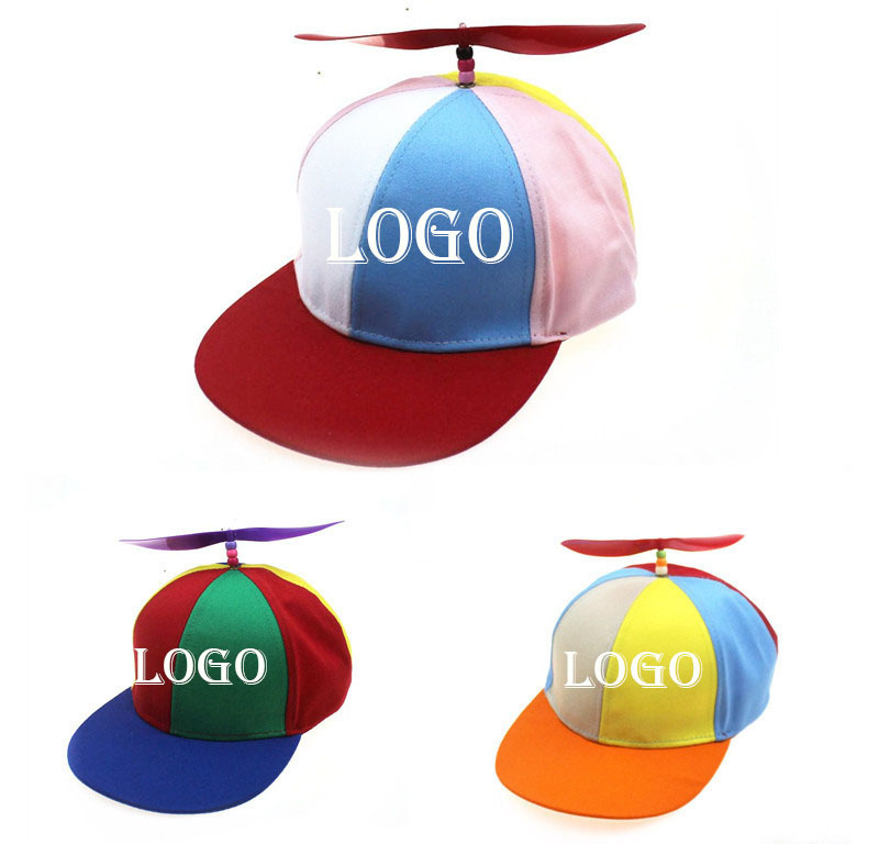 Custom Embroidery Unisex Party Holiday Propeller Hats  Rainbow Top Hat  Children Trend Of The Cap Hat