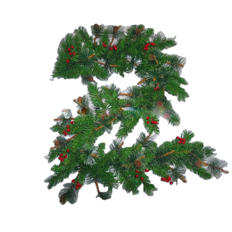 2.7m pine needle and pine cones christmas garland