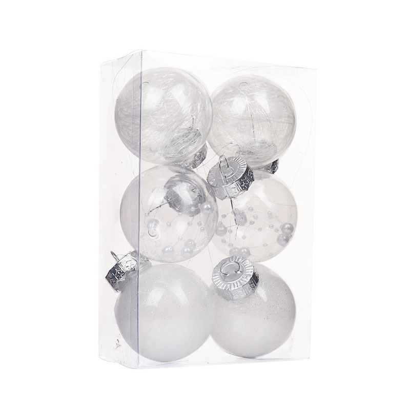 6CM/6 Pack Clear Fillable Ornaments Plastic Christmas Decorations Tree Balls Baubles Craft for Party and Home Decoration