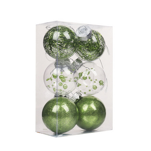 6CM/6 Pack Clear Fillable Ornaments Plastic Christmas Decorations Tree Balls Baubles Craft for Party and Home Decoration