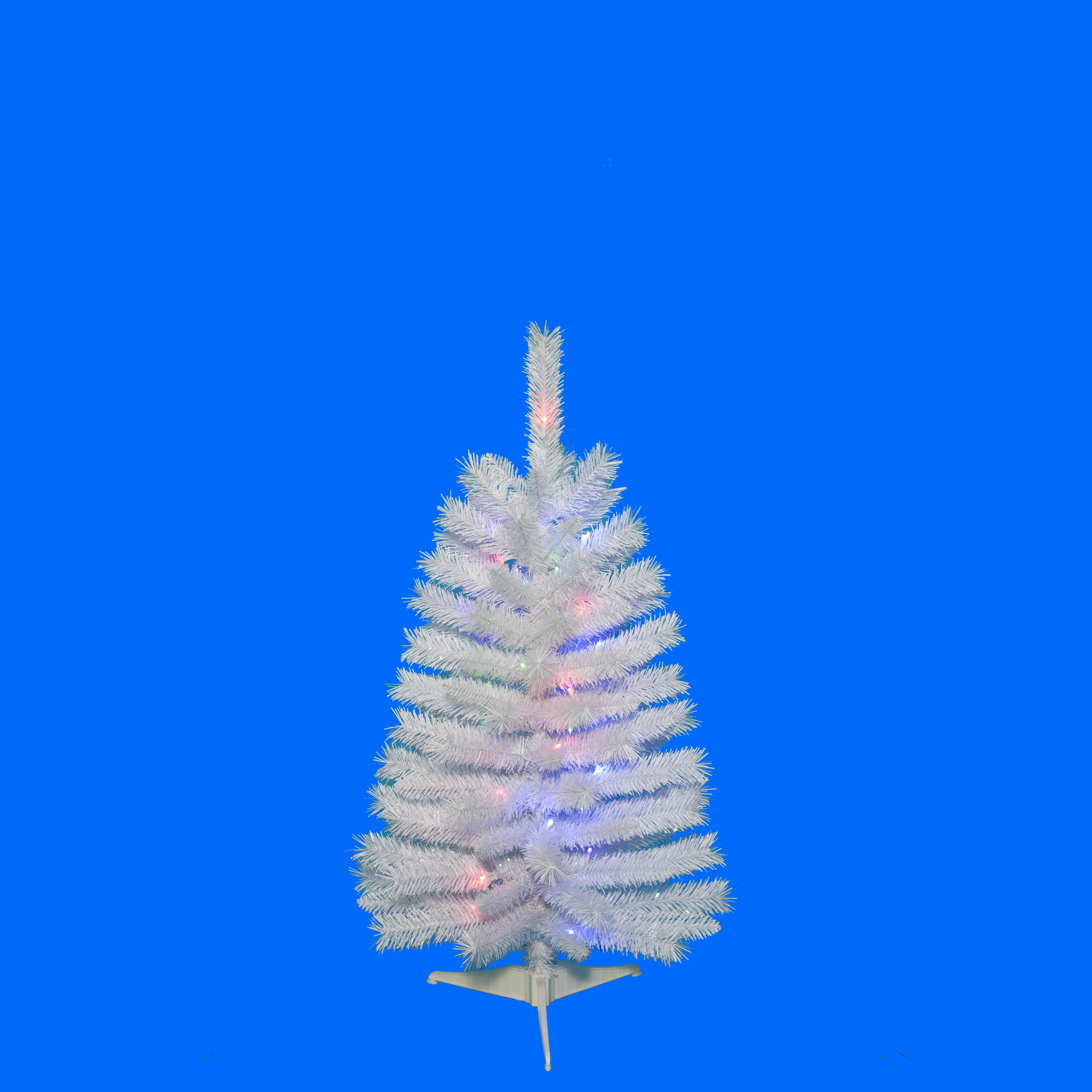 90cm white color christmas tree with color light iridescent led  light with Plastic stand