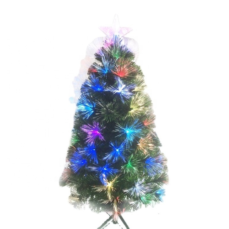 New Green Color Fiber Optic Christmas Tree With Treetop Star