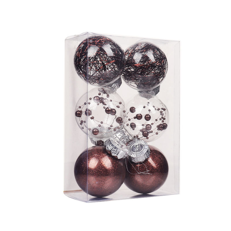 6CM/6 Pack Clear Fillable Ornaments Plastic Christmas Decorations Tree Balls Baubles Craft for Party and Home Decoration