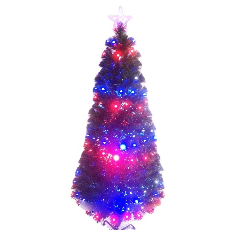 New Green Color Fiber Optic Christmas Tree With Treetop Star