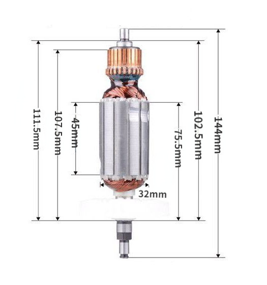 Professional High Quality Power Tools Spare Parts 2-20mm Rotary Hammer Spare Parts Armature Starter