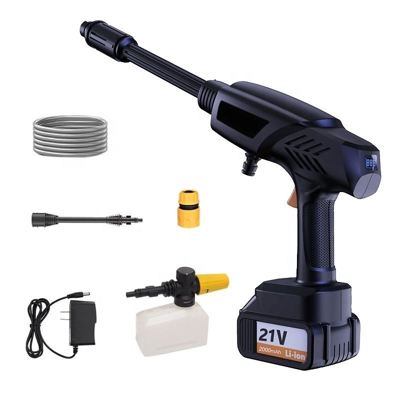 Car Washer Kit High Pressure Electric Car Washer Gun With 25V Rechargeable Battery Power Car Wash Foam Gun