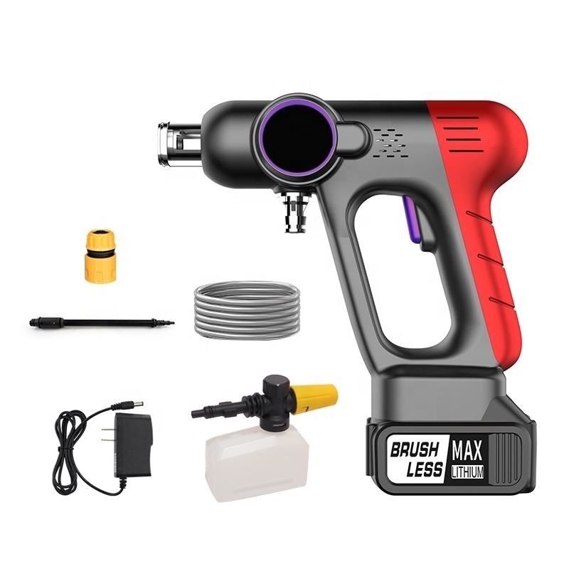 Car Washer Kit High Pressure Electric Car Washer Gun With 25V Rechargeable Battery Power Car Wash Foam Gun