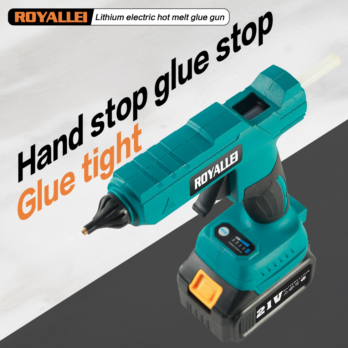 Mini Lightweight 21V Lithium Battery Portable Cordless Glue Gun with Glue Sticks Glue stick and 10in