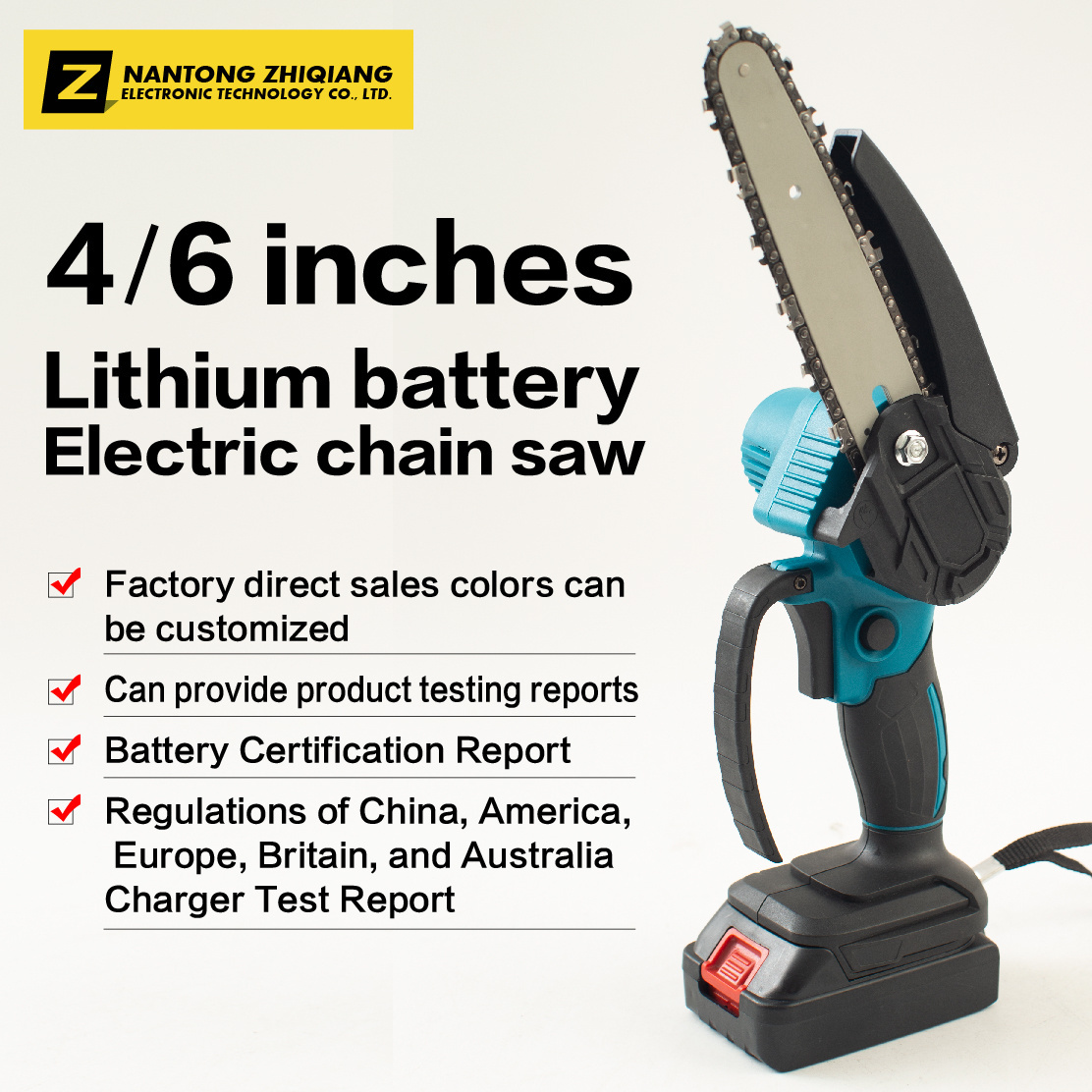 OEM Top sale Mini Electric Chain Saw 4inch 21v Small Portable One-Hand Handheld Rechargeable Operated Battery Power Chainsaw