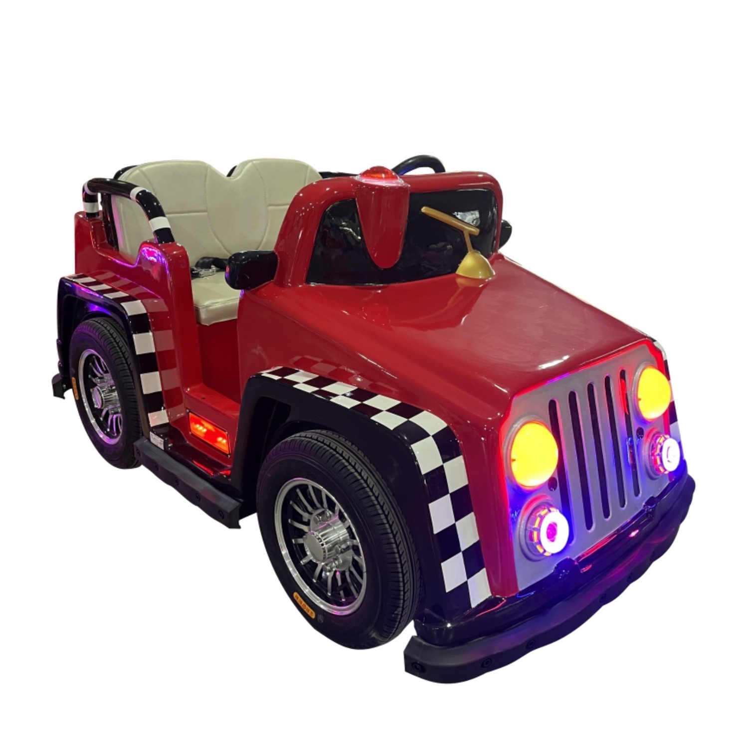 Amusement Park Electric Child Car Red JEEP Bumper Car 2 Seats Kiddie Ride For Kids And Adults