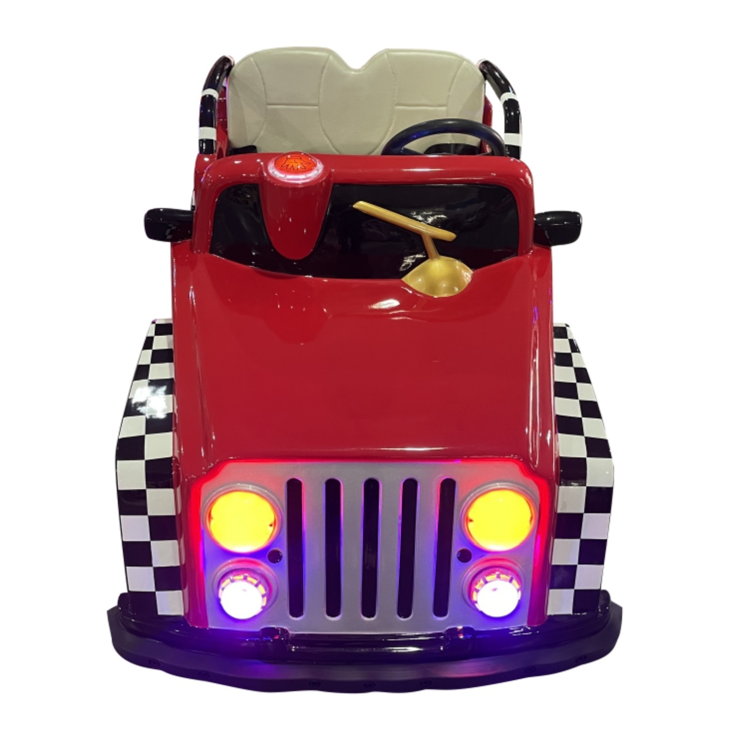 Amusement Park Electric Child Car Red JEEP Bumper Car 2 Seats Kiddie Ride For Kids And Adults