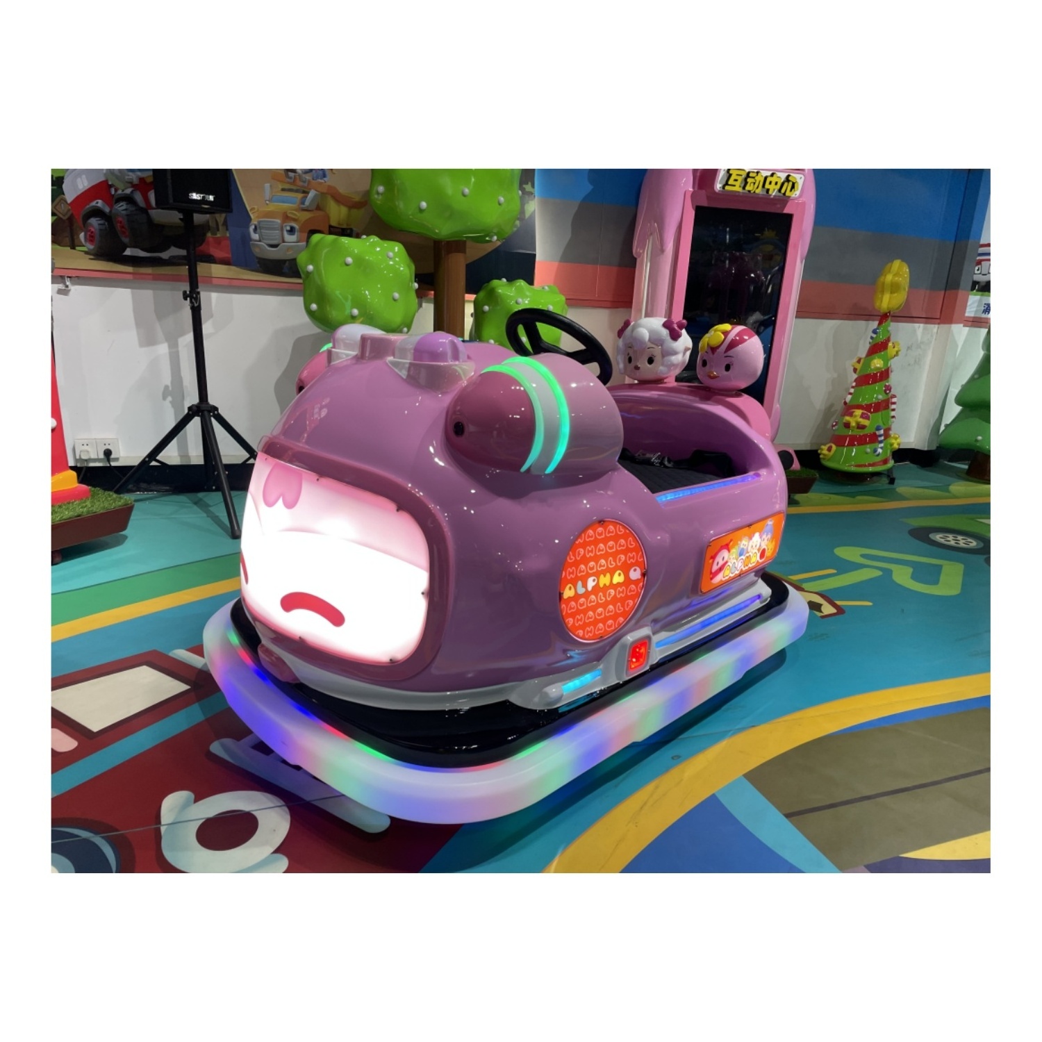 ALPHA Q Theme Safe Amusement Park Ride Electric Car Battery Bumper Cars For Toddlers