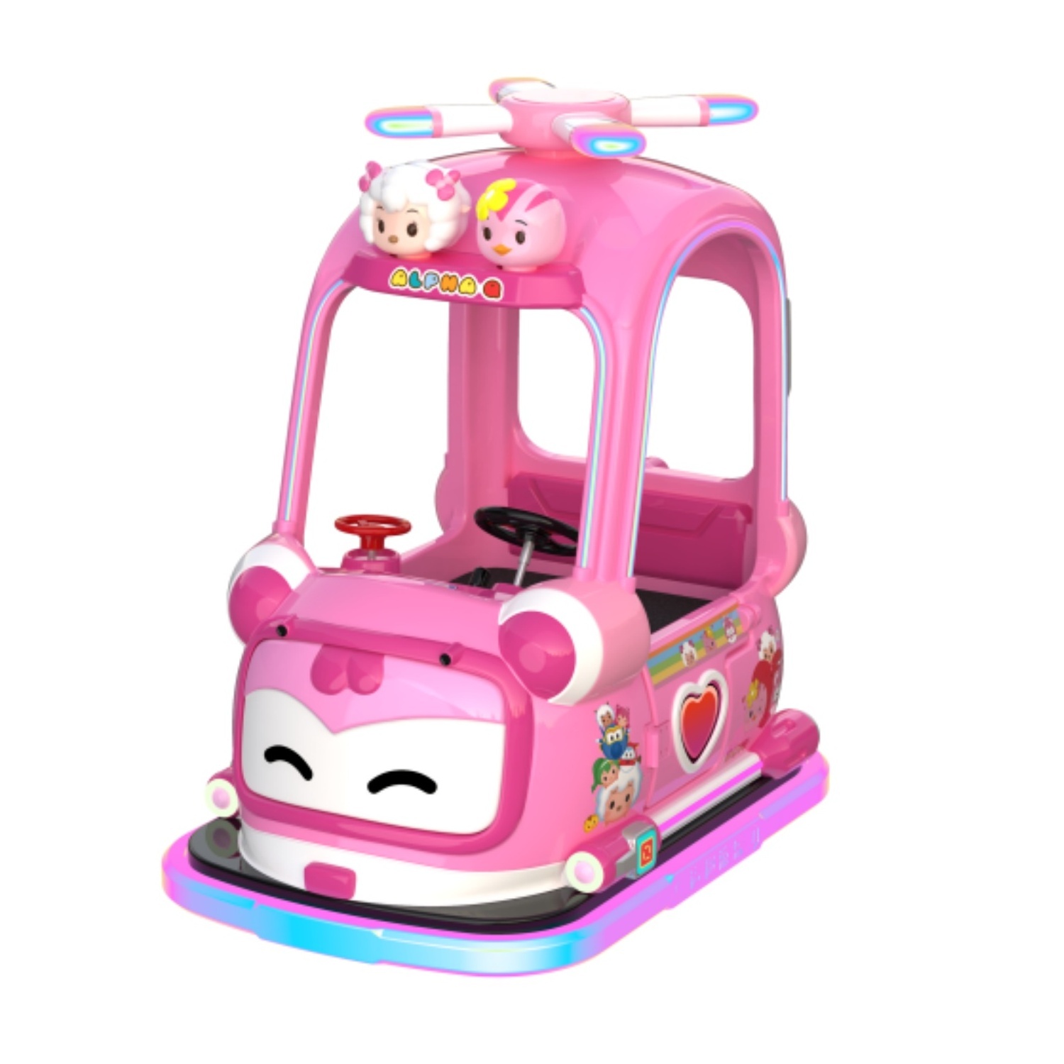 2024 Wholesale Electrical Amusement Park Ride Pink Model Roof Price  Electric Battery Bumper Cars For Indoor Outdoor Playground