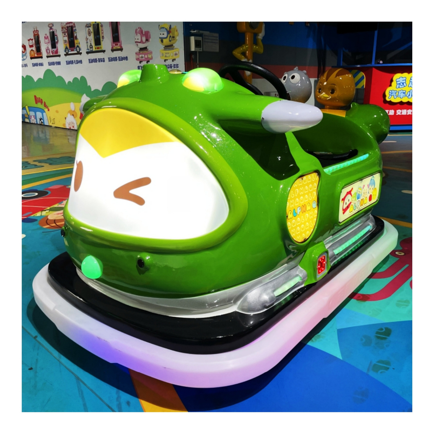 Colorful LED Lights Indoor Amusement Park Entertainment Games Electric Battery Rides 12V 24V Kids Bumper Cars For Sale