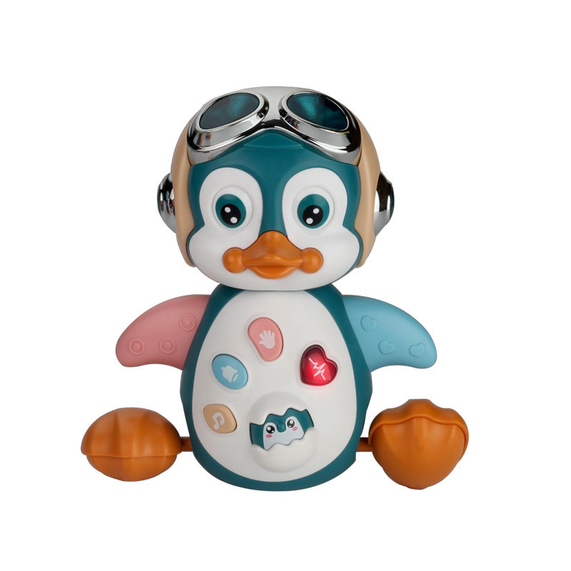 Zhiqu Toys Intellectual Electric Toys Swinging Penguin Light Concert Walking Baby Learn To Climb Soothing Early Education Toy