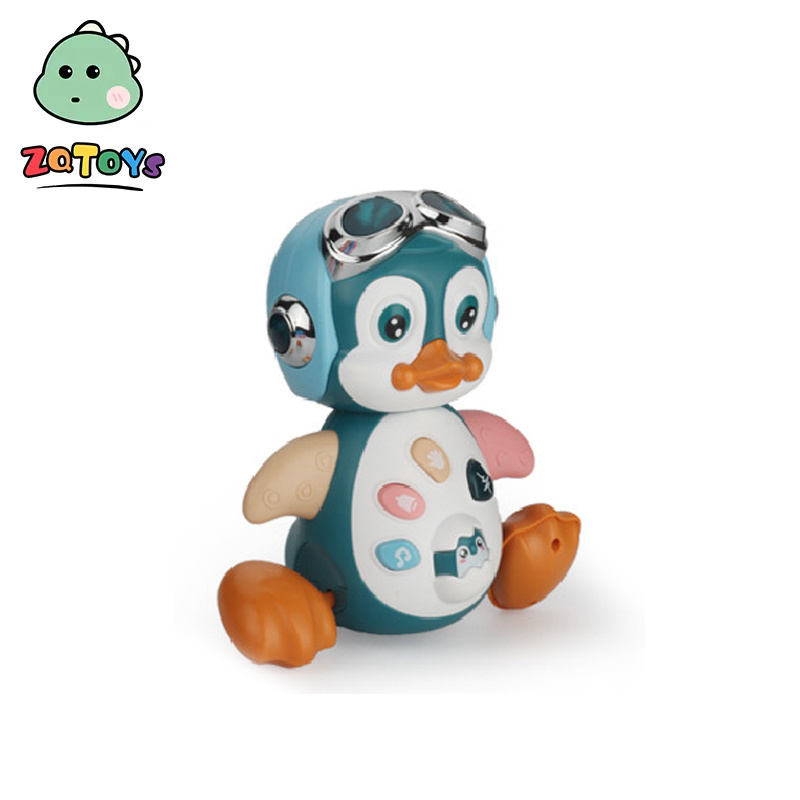 Zhiqu Toys Intellectual Electric Toys Swinging Penguin Light Concert Walking Baby Learn To Climb Soothing Early Education Toy