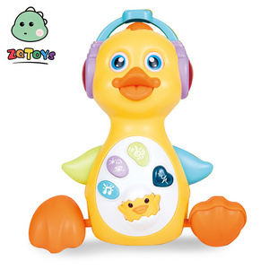 Zhiqu Intellectual electric music toys dancing swing duck parent-child interactive baby learn to climb Toys