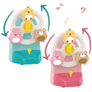 Zhiqu Toy Baby Plastic Animal Ferris Wheel Suction Cup Spinning Top Toy High Chair Suction Toys for High Chair