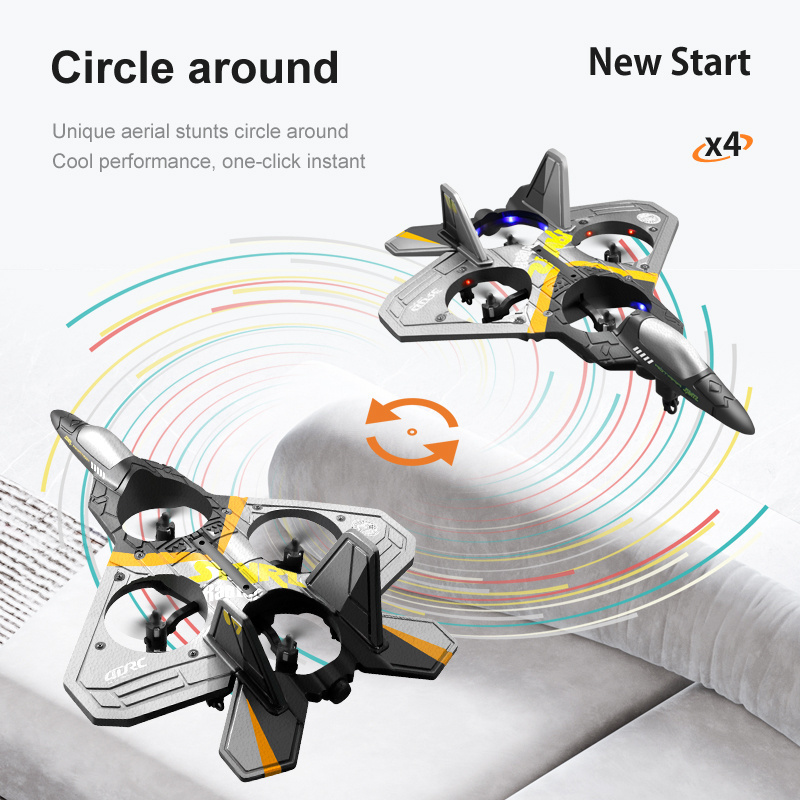 Zhiqu Toys V17 Jet Fighter EPP Foam RC airplane 2.4GHz Remote Control Air plane 360 Stunt Spin Remote Light RC Plane Toy gifts