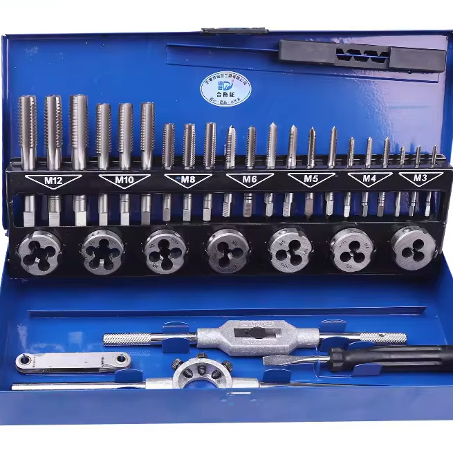 Industrial cnc machine taps and dies set threading cutting tools set 31pcs/44pcs/21pcs/33pcs