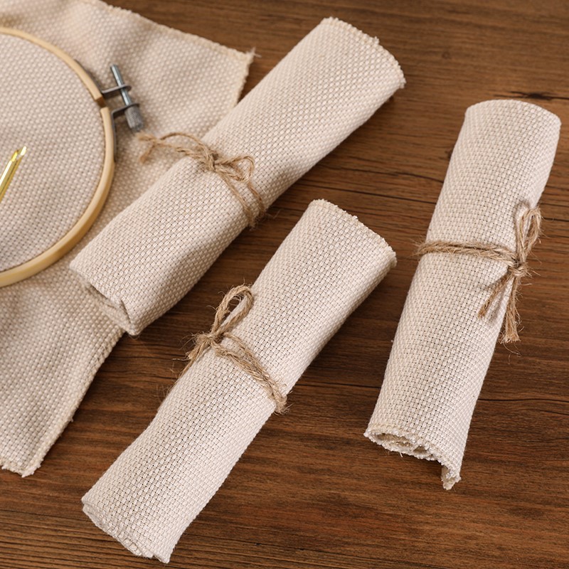 2023  Hotsale Linen Fabric Punch Needle Cloth 100% Cotton Monks Cloth Roll for DIY Punch Embroidery Needlework