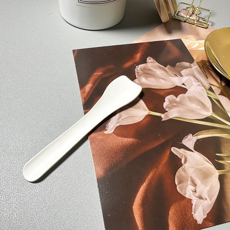 Food Grade Custom Printed Eco Friendly A95 R Paper Material  Disposable Ice Cream Paper Spoons biodegradable ice cream spoons