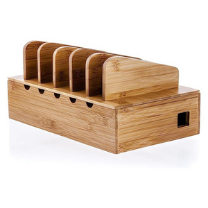 Bamboo Storage Box With Lid Suitable For Storing Chargers Power Strips And As a Digital Gift