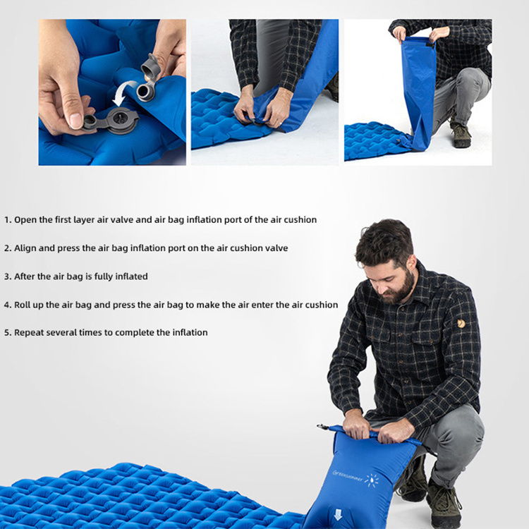 Good Quality Self Inflating Sleeping Mat Custom Tpu Camping Inflatable Tpu Double Travel Cushion Inflatable Pads