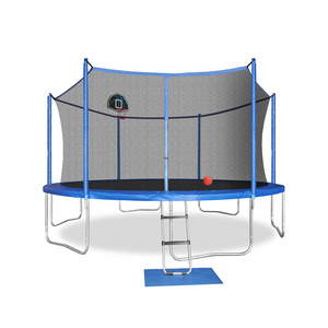 14FT Adult Trampoline Tent  Fitness Jumping With Enclosure Net Basketball Hoop, Birthday Gifts For Kids