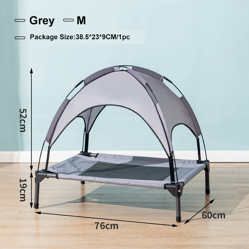 New Arrival OEM Pet Durable Outdoor Camping Cooling Foldable Camp Waterproof Raised Elevated Pet Dog Bed With Canopy Tent