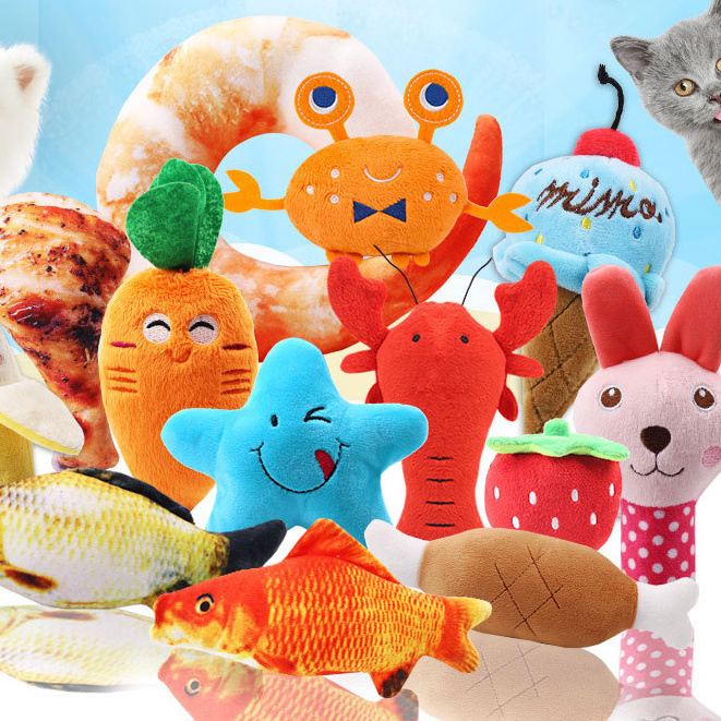 Wholesale cheap fruit cartoon pet toys sound Interactive Soft Stuffed Animal Toys