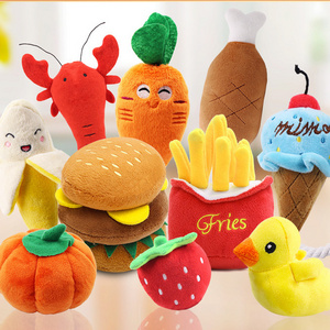 Wholesale cheap fruit cartoon pet toys sound Interactive Soft Stuffed Animal Toys