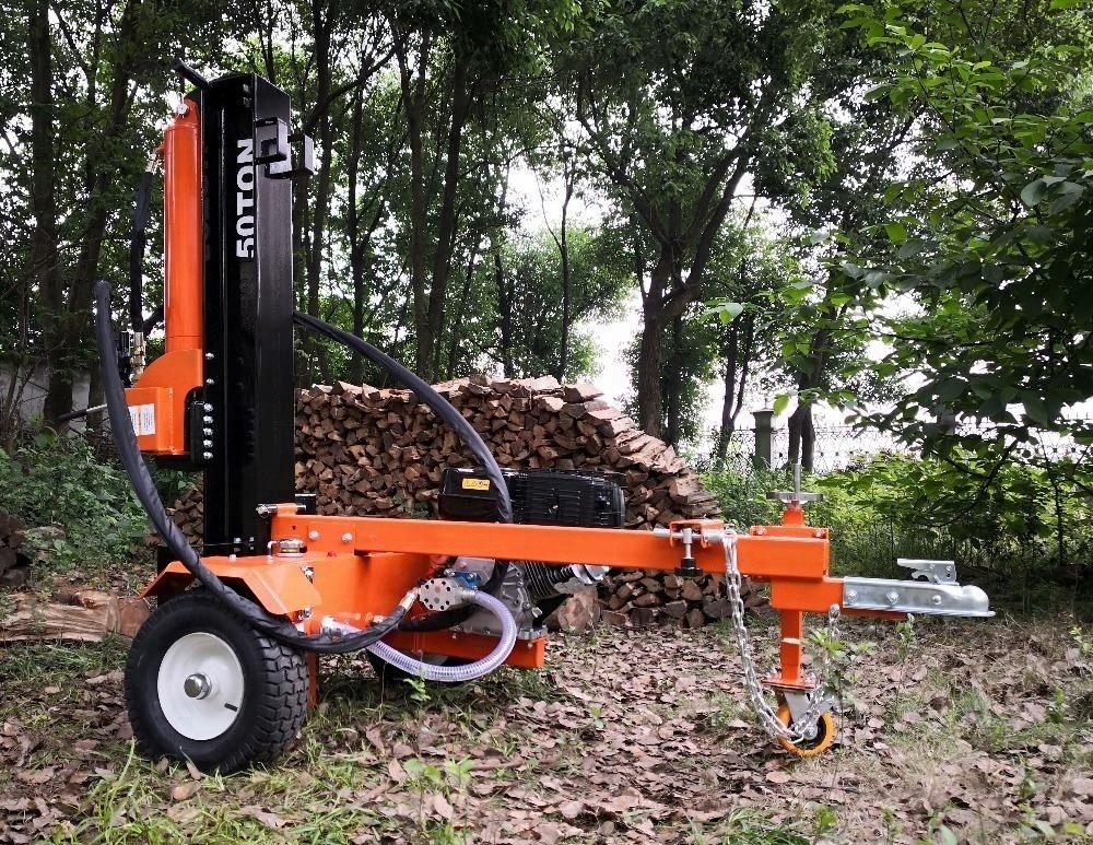 50 ton 15HP Gasoline Engine 5.5inches Ram Hydraulic Vertical and Horizontal Log Splitter