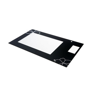 Customize Microwave Oven Glass Part Oven Door OEM Free Spare Part High Heat Resistant Silk Screen Tempered Microwave Glass Panel