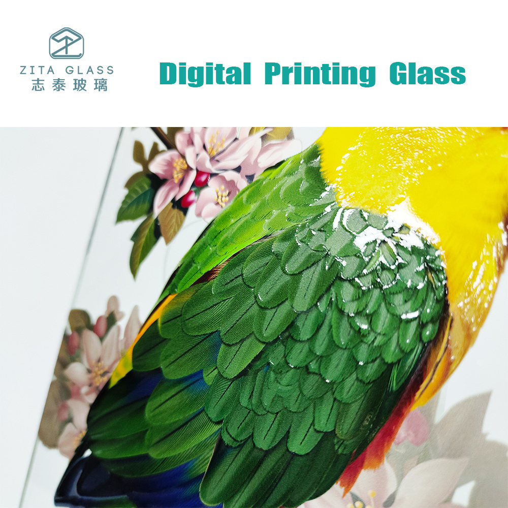 OEM factory custom digital print glass panel 3D vivid print home decoration appliance tempered digital print glass