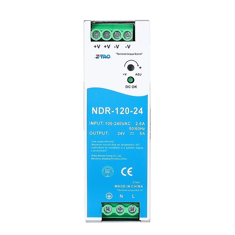 NDR-120-12 Original meanwll DIN Rail Switching Power Supply NDR-75-12V/24/V48V Slim Economical Aluminum Metal Case