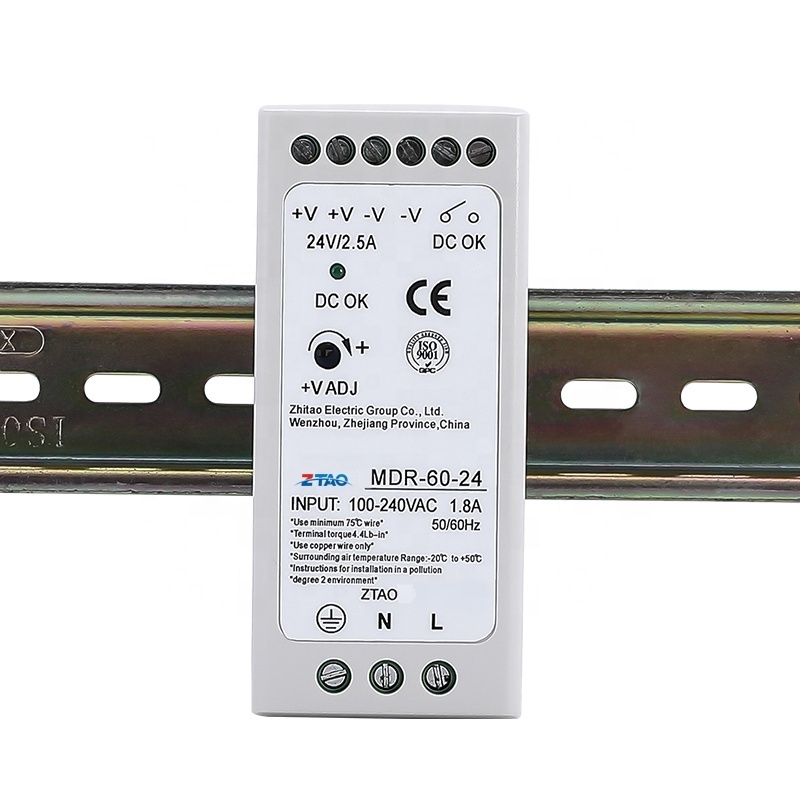 Meanwell MDR-60 DC Din Rail 60w 12v Smps 5v 10a 12v 5a 24v 2.5a 12v DC power supplies for ac to dc converters 12v transformers