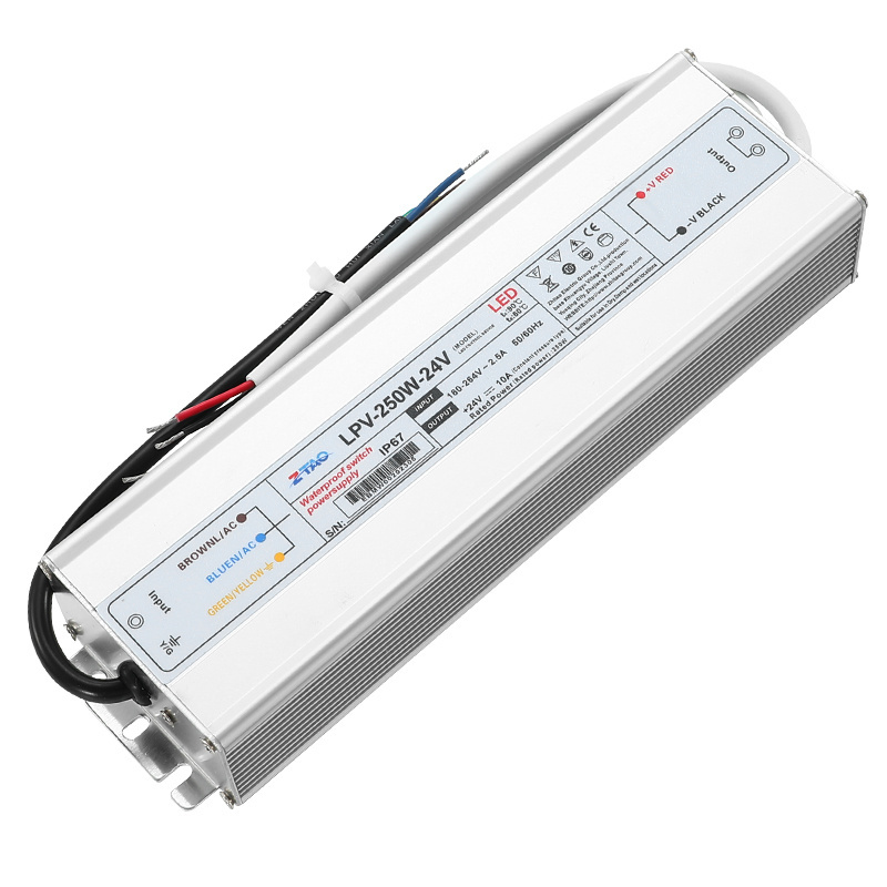 CE FCC ROHS ac 110v 220v dc 12v 20a 250w waterproof led power supply LPV-250-12 250W 12V 20a swimming pool led drivers