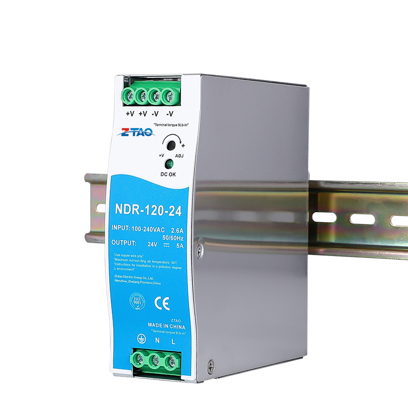 NDR-120-12 Original meanwll DIN Rail Switching Power Supply NDR-75-12V/24/V48V Slim Economical Aluminum Metal Case