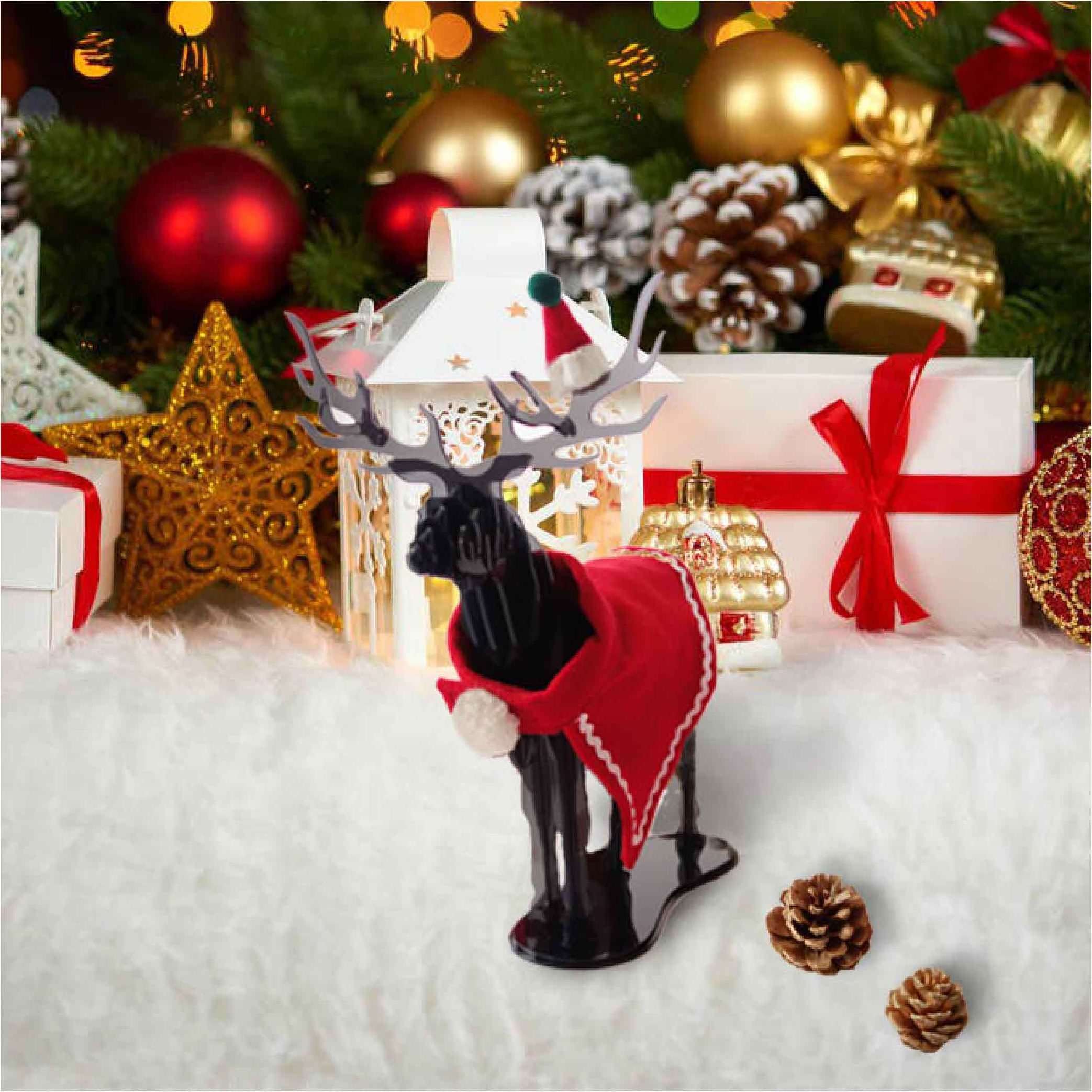 Translucent 3D Standing Kneeling Female Reindeer Puzzle Figurine for Office Home Desk Cabinet Decoration