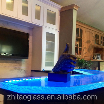 High gloss contemporary textured glass table top